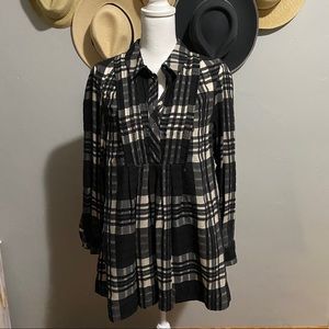 Free People Plaid Tunic